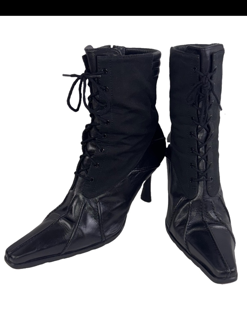 Stuart Weitzman Pointed Toe Stiletto Boots 9.5M Pointy Witchy victorian goth